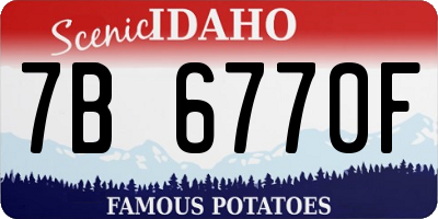 ID license plate 7B6770F