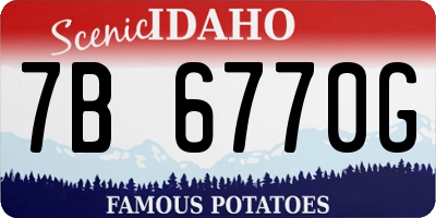 ID license plate 7B6770G