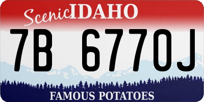 ID license plate 7B6770J