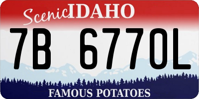 ID license plate 7B6770L