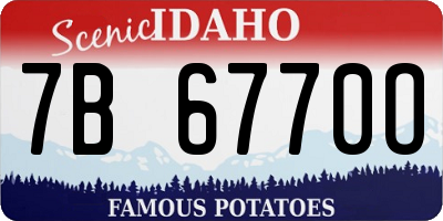 ID license plate 7B6770O