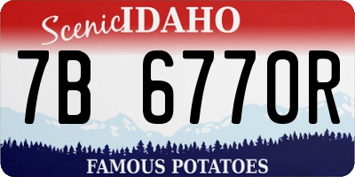 ID license plate 7B6770R