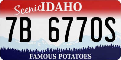 ID license plate 7B6770S