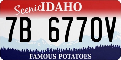 ID license plate 7B6770V