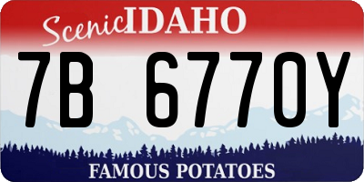 ID license plate 7B6770Y