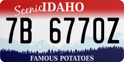 ID license plate 7B6770Z