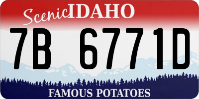 ID license plate 7B6771D