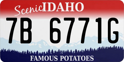 ID license plate 7B6771G