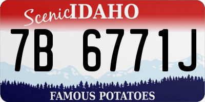 ID license plate 7B6771J