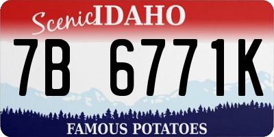 ID license plate 7B6771K