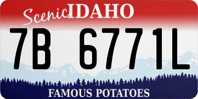 ID license plate 7B6771L