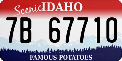 ID license plate 7B6771O