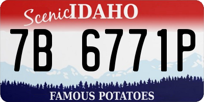 ID license plate 7B6771P