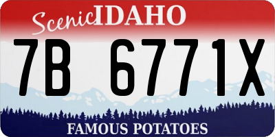 ID license plate 7B6771X