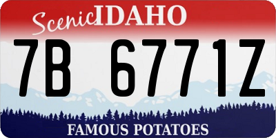 ID license plate 7B6771Z