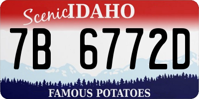 ID license plate 7B6772D