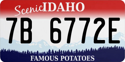 ID license plate 7B6772E