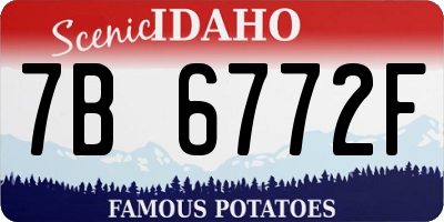 ID license plate 7B6772F