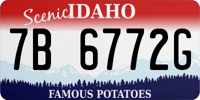 ID license plate 7B6772G