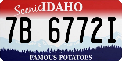 ID license plate 7B6772I