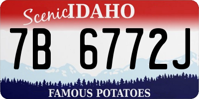 ID license plate 7B6772J