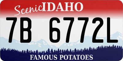 ID license plate 7B6772L