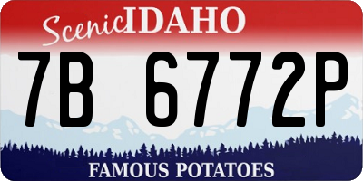 ID license plate 7B6772P