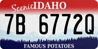 ID license plate 7B6772Q