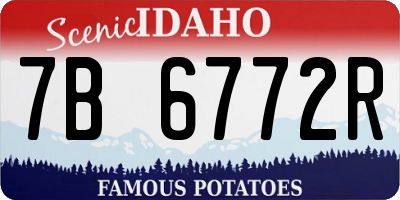 ID license plate 7B6772R