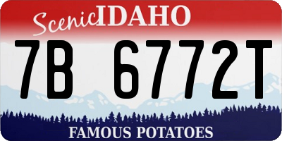 ID license plate 7B6772T