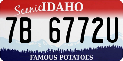 ID license plate 7B6772U