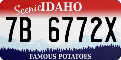 ID license plate 7B6772X