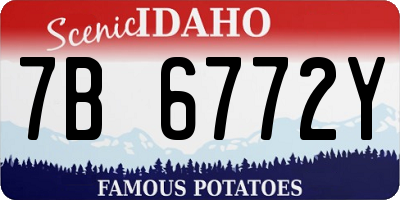 ID license plate 7B6772Y