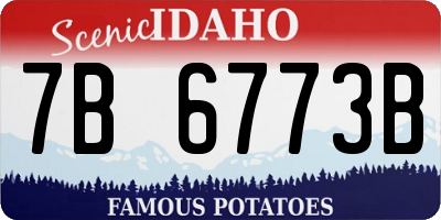 ID license plate 7B6773B