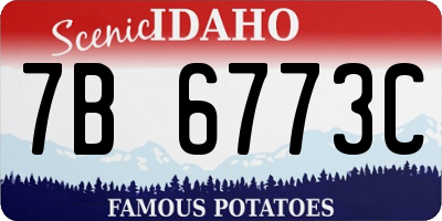 ID license plate 7B6773C