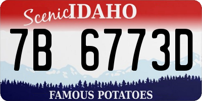 ID license plate 7B6773D