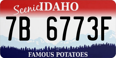 ID license plate 7B6773F