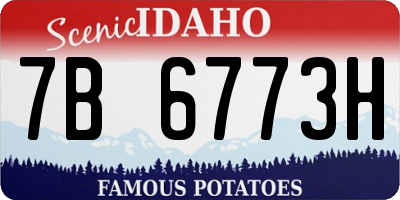 ID license plate 7B6773H