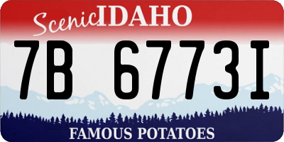 ID license plate 7B6773I
