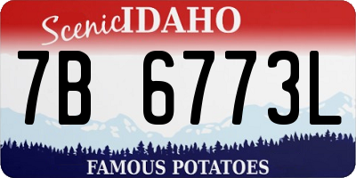 ID license plate 7B6773L
