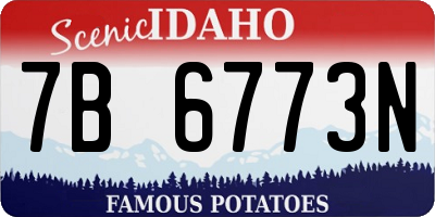 ID license plate 7B6773N