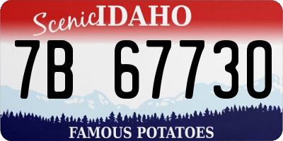 ID license plate 7B6773O