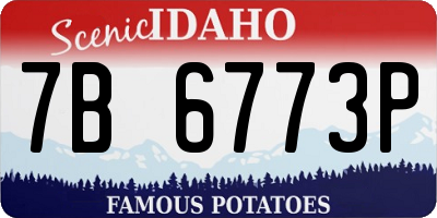 ID license plate 7B6773P