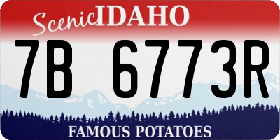 ID license plate 7B6773R