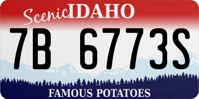 ID license plate 7B6773S