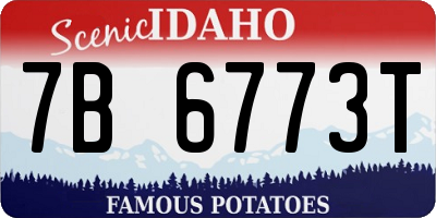 ID license plate 7B6773T