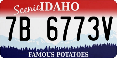 ID license plate 7B6773V