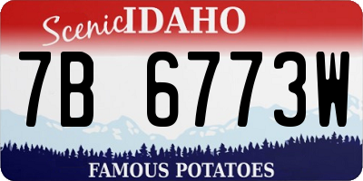 ID license plate 7B6773W