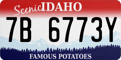ID license plate 7B6773Y