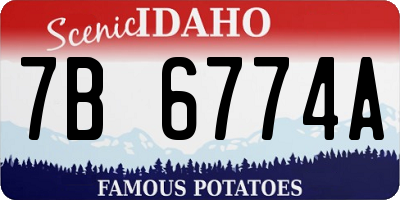ID license plate 7B6774A